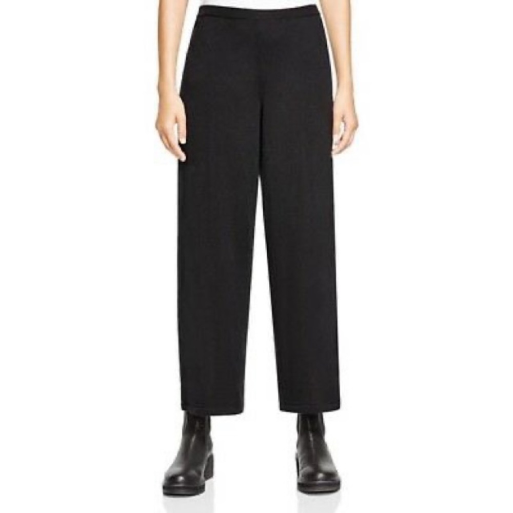 EILEEN FISHER 100% Wool Knit Black Pants